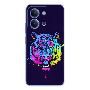 Силиконовый бампер с картинкой животных для Xiaomi Redmi 15C 5g (Тигр-Арт)