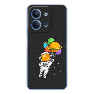 Силиконовый Чехол с принтом "Космонавты" на Xiaomi Redmi 15C 5g – Космонавт с шариками