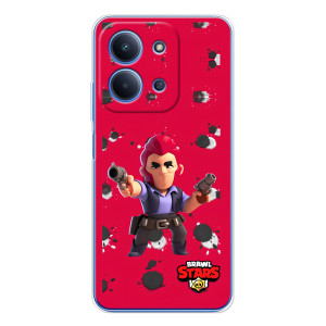 Бампер (ТПУ) с принтом Brawl Stars на Редми 15С (Кольт на красном)
