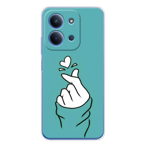 Чехлы (Знак сердечка) на Xiaomi Redmi 15C – Сердечко на бирюзовом