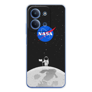 Силиконовый бампер с принтом "Наса" на Xiaomi Redmi 15C – Космонавт NASA