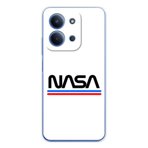 Силиконовый бампер с принтом "Наса" на Xiaomi Redmi 15C – NASA на белом фоне
