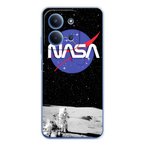 Силиконовый бампер с принтом "Наса" на Xiaomi Redmi 15C – Nasa на луне