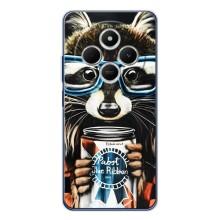 Чехол с принтом для Редми 15С - (Прикольные) (AlphaPrint) (Енот с банкой)