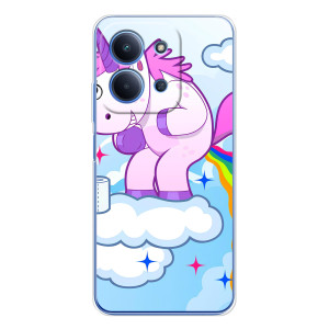 Чехол Unicorn на Xiaomi Redmi 15C – Радуга единорожка