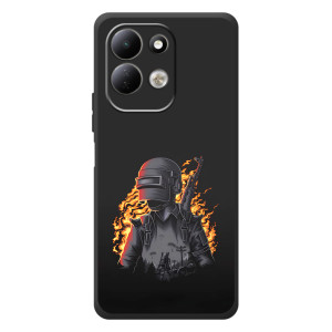 Силиконовый чехол с картинкой "Герой Pubg" на Xiaomi Redmi 17 – В огне