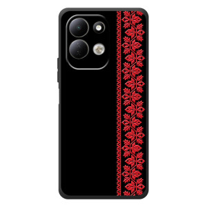 Силиконовый Чехол на Xiaomi Redmi 17 с картинкой Вышиванки (Вышиванка на черном)