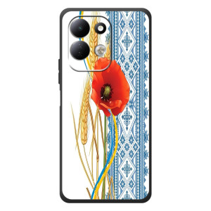 Силиконовый Чехол на Xiaomi Redmi 17 с картинкой Вышиванки (Вышиванка с цветком)