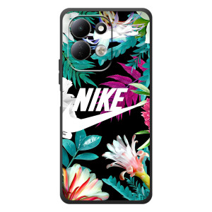 Силиконовый Чехол на Xiaomi Redmi 17 с картинкой Nike (Цветочный Nike)