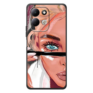 Силиконовый Чехол на Xiaomi Redmi 17 с картинкой Стильных Девушек (Девушка и ресницы)