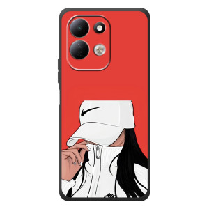 Силиконовый Чехол на Xiaomi Redmi 17 с картинкой Стильных Девушек (Девушка Nike)