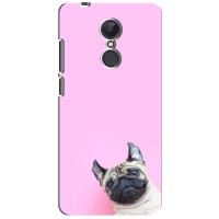 Бампер для Xiaomi Redmi 5 Plus с картинкой "Песики" (Собака на розовом)