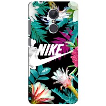 Силиконовый Чехол на Xiaomi Redmi 5 Plus с картинкой Nike (Цветочный Nike)