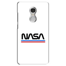 Силиконовый бампер с принтом "Наса" на Xiaomi Redmi 5 (NASA на белом фоне)