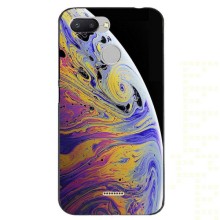 Защитный чехол Glass+TPU с картинкой Космос для Xiaomi Redmi 6 (Желтый)