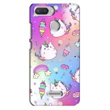 Чехол Unicorn на Xiaomi Redmi 6 (Радуга и Единорог)