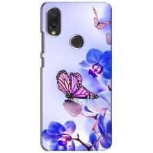 Чехлы с Цветами для Xiaomi Redmi 7 (VPrint) (Бабочка на цветочке)