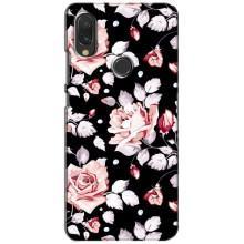 Чехлы с Цветами для Xiaomi Redmi 7 (VPrint) (Цветочки на черном)