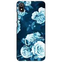 Чехлы (ART) Цветы на Xiaomi Redmi 7A (VPrint) (Голубые Бутоны)