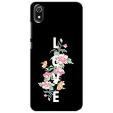 Чехлы для любимой на Редми 7А (VPrint) (Цветы LOVE)