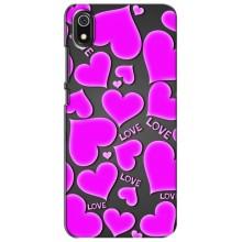 Чехлы для любимой на Редми 7А (VPrint) (Pink hearts)