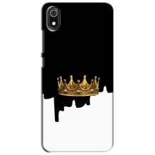 Чехол (Корона на чёрном фоне) для Редмі 7А – Золотая корона