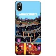 Чохол Майнкрафт на Xiaomi Redmi 7A (AlphaPrint) Minecraft (фон Minecraft)