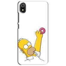Чехол с Симпсонами для Xiaomi Redmi 7A (VPrint) (Гомер с пончиком)