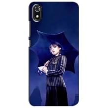 Чехлы Венсдей на Xiaomi Redmi 7A Уэнсдей (AlphaPrint) (Уэнздей с зонтом)