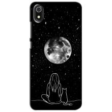 Чехол с рисунком кот на Xiaomi Redmi 7A – Девушка с котом