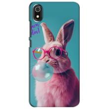 Чехол с принтом стильные животные для Редми 7А – Кролик в очках