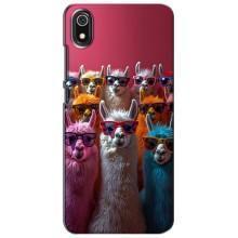 Чехол с принтом стильные животные для Редми 7А – Ламы в очках