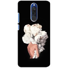 Чехлы (ART) Цветы на Xiaomi Redmi 8 (VPrint) (Белые цветы)