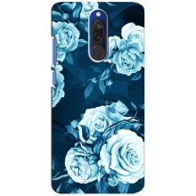 Чехлы (ART) Цветы на Xiaomi Redmi 8 (VPrint) (Голубые Бутоны)