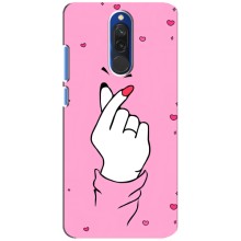 Чехол с принтом для Xiaomi Redmi 8 (AlphaPrint - Знак сердечка) – Знак Love