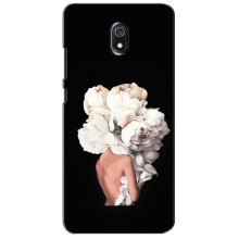 Чехлы (ART) Цветы на Xiaomi Redmi 8A (VPrint) (Белые цветы)