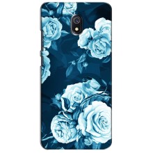 Чехлы (ART) Цветы на Xiaomi Redmi 8A (VPrint) (Голубые Бутоны)