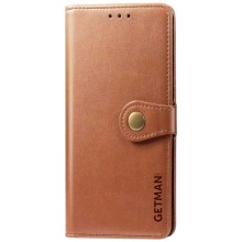 Кожаный чехол книжка GETMAN Gallant (PU) для Xiaomi Redmi 9 – Коричневый
