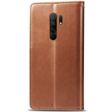 Шкіряний чохол книжка GETMAN Gallant (PU) для Xiaomi Redmi 9 – Коричневий