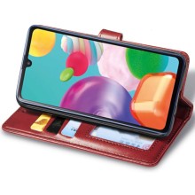 Кожаный чехол-книжка GETMAN Gallant (PU) для Xiaomi Redmi 9 – Красный