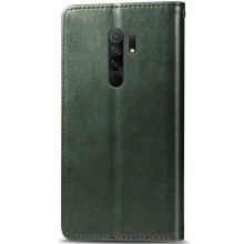 Кожаный чехол-книжка GETMAN Gallant (PU) для Xiaomi Redmi 9 – Зеленый