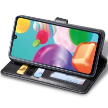 Кожаный чехол-книжка GETMAN Gallant (PU) для Xiaomi Redmi 9 – Черный