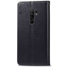 Кожаный чехол-книжка GETMAN Gallant (PU) для Xiaomi Redmi 9 – Черный
