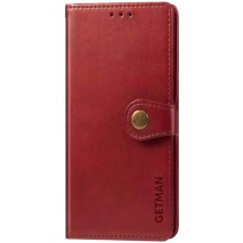 Кожаный чехол-книжка GETMAN Gallant (PU) для Xiaomi Redmi 9 – Красный