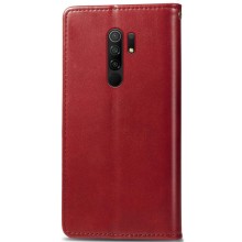 Кожаный чехол-книжка GETMAN Gallant (PU) для Xiaomi Redmi 9 – Красный