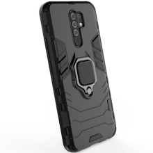 Ударопрочный чехол Transformer Ring for Magnet для Xiaomi Redmi 9 – Черный