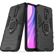 Ударопрочный чехол Transformer Ring for Magnet для Xiaomi Redmi 9 – Черный
