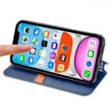 Кожаный чехол-книжка GETMAN Cubic (PU) для Xiaomi Redmi 9 – Синий