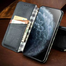 Кожаный чехол-книжка GETMAN Cubic (PU) для Xiaomi Redmi 9 – Черный