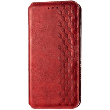 Кожаный чехол-книжка GETMAN Cubic (PU) для Xiaomi Redmi 9 – Красный